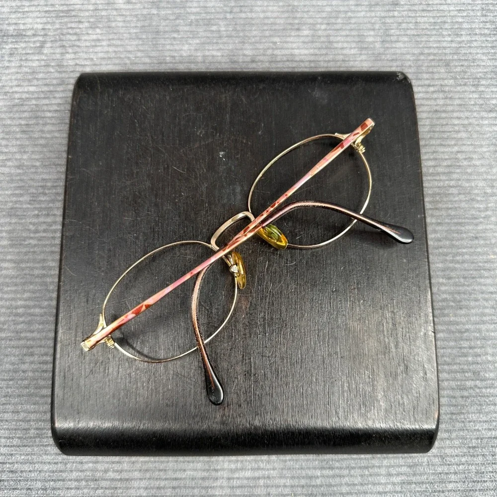 Petite Sophisticate 2202 G505 Gold Oval Y2K Eyeglass Frames Italy 49-19-135 Vtg